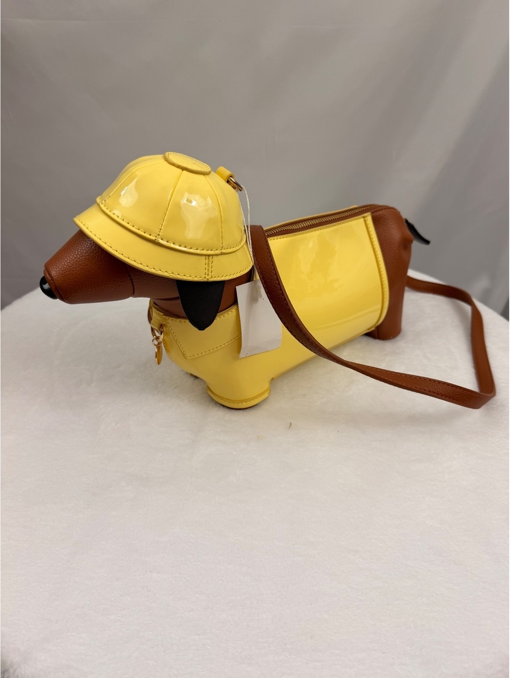 Rain Dog Yellow Vegan Leather Crossbody Bag